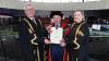 Shows Prof Daire Keogh, President of DCU, with Dr Kenneth Milne, and Brid Horan, Chancellor of DCU