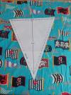 bunting template on colourful fabric