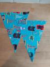 2colourful fabric triangles
