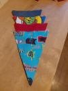multiple colourful fabric triangles