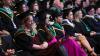 Graduates celebrate during day 4 of DCU Autumn Graduation 2024. Pic: Kyran O’Brien/DCU