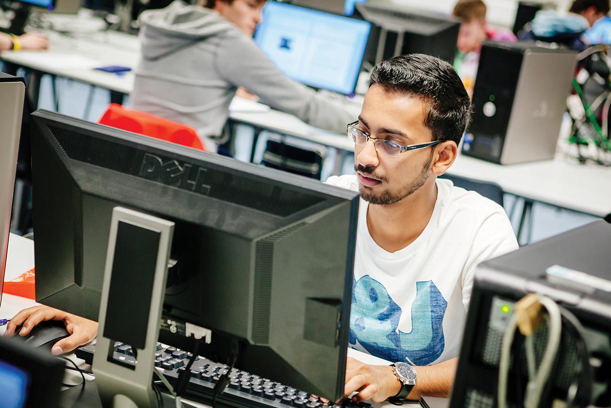 Student working in computer lab
