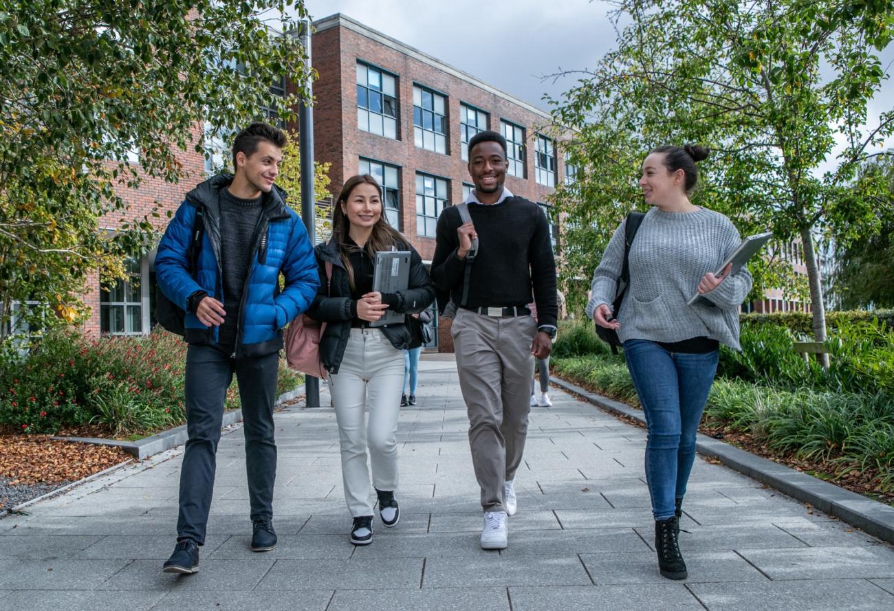 Students walking on Glasnevin campus