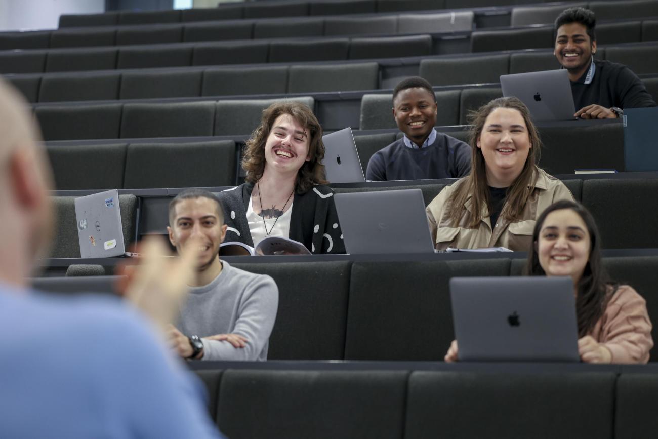 Students sitting in lecture room