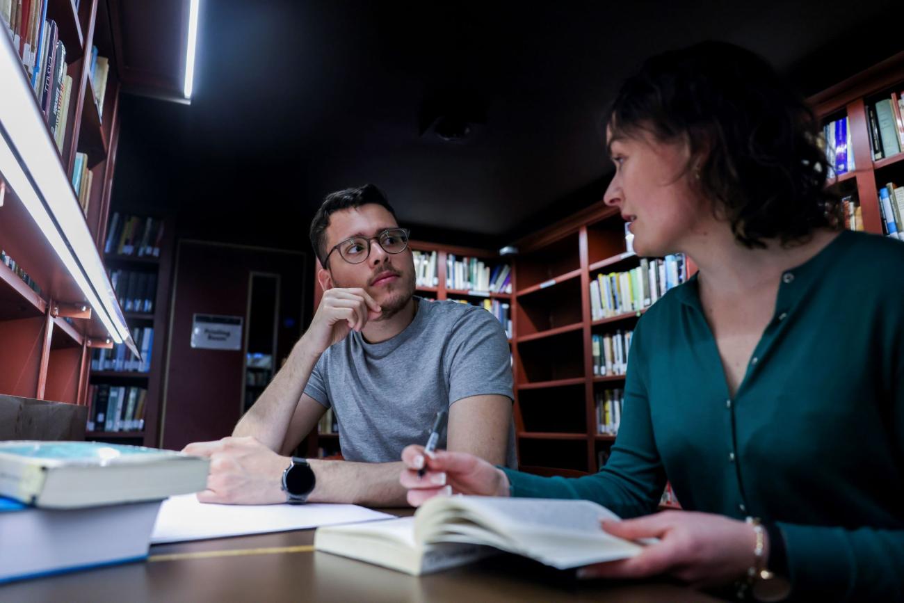 People studying in the library