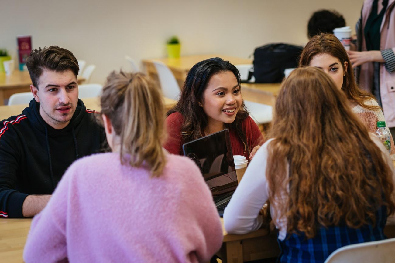 Shows students in class in DCU