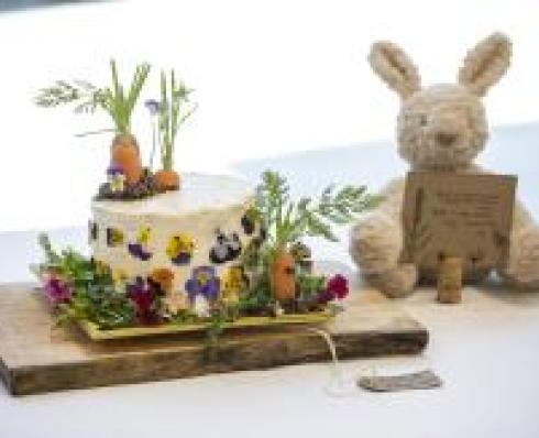 Shows carrot cake at DCU Barretstown Bake Off
