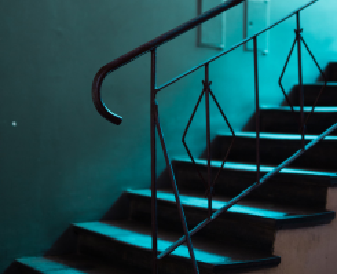 Shows a staircase