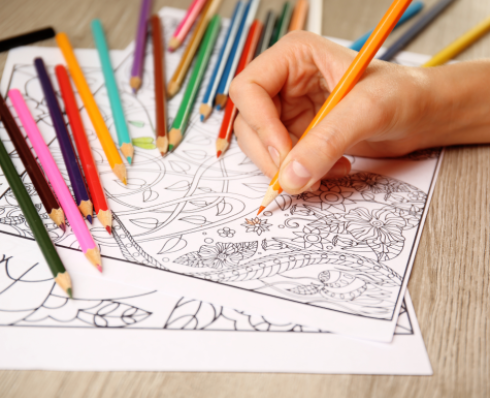 Colouring pencils and colouring sheet