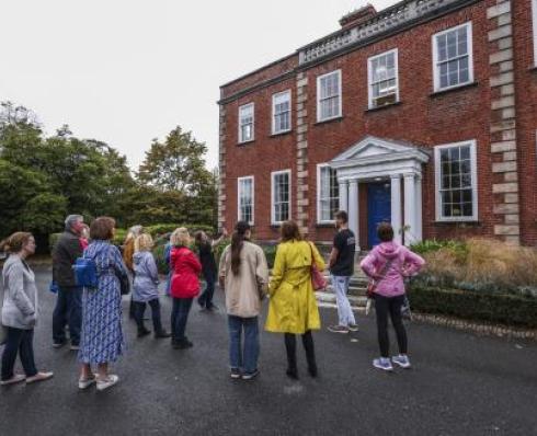 People standing outside Belvedere House