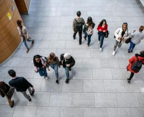 Students walk halls