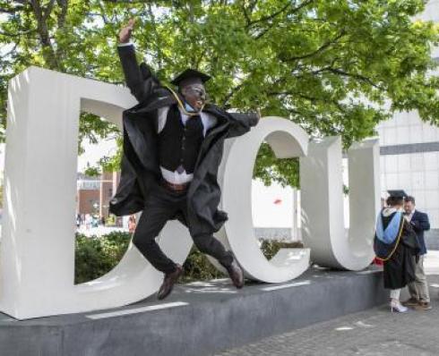 graduate jumping