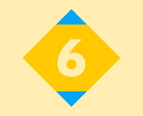 Shows digit 6