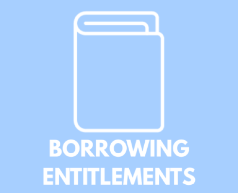 Borrowing Entitlements: icon of a book overlaid on a blue background