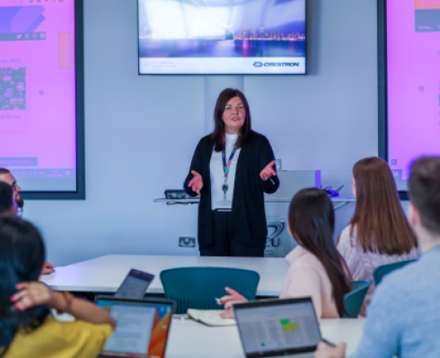 subject librarian teaching in front of a group