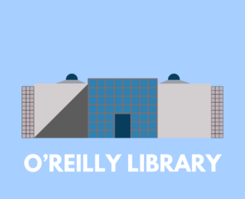 Icon of O'Reilly Library on a blue background. Text reads O'Reilly Library