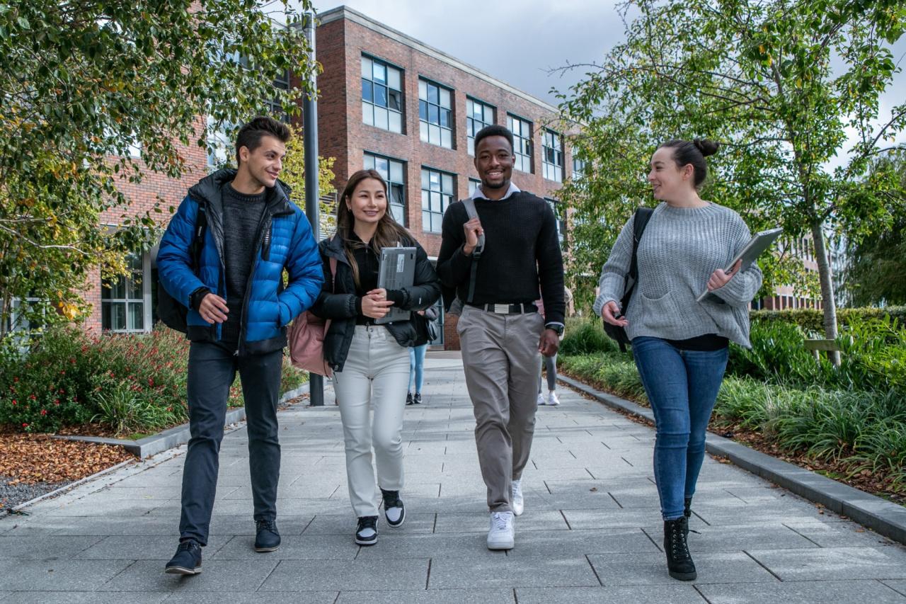 Students walking on Glasnevin campus