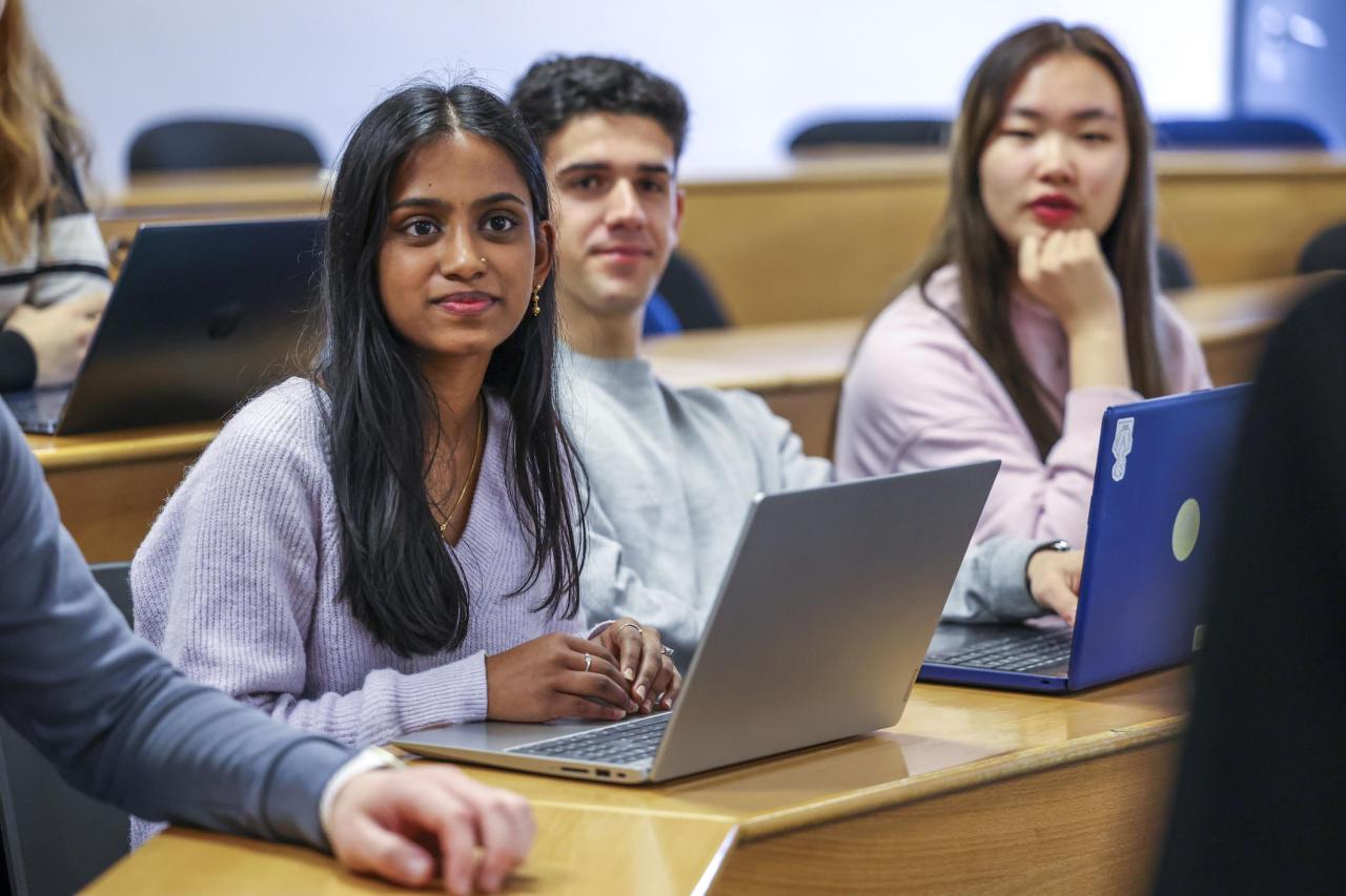 Students sitting in lecture room