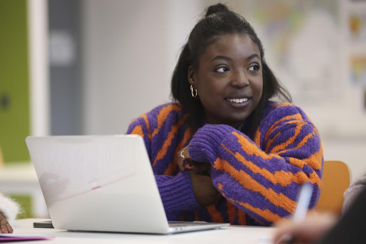 Student sitting at laptop