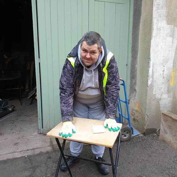 Learner working outdoors during work placement at All Hallows campus