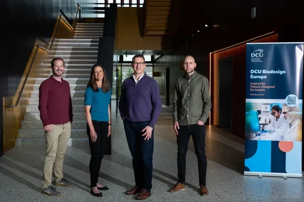 Shows Dr Paul Buchanan, Dr Shirley Coyle, Prof Nick Dunne, and Dr Alex Eustace