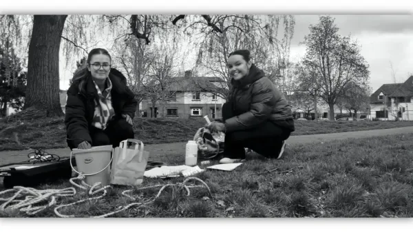 Two students on a sampling trip to test monitoring tool