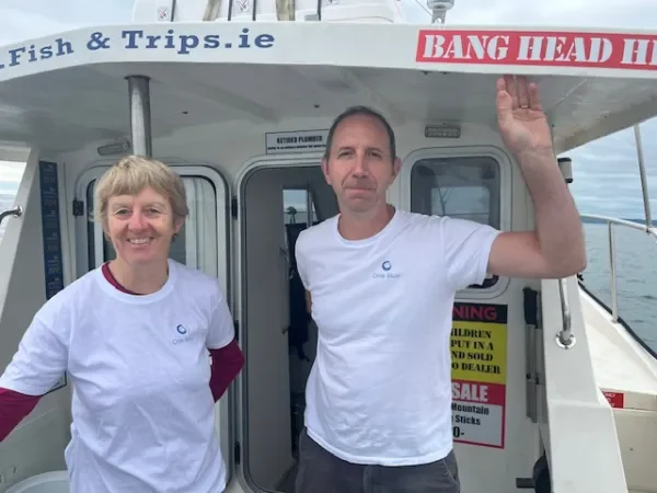Anne Morissey and Yan Delaure on a sample boat
