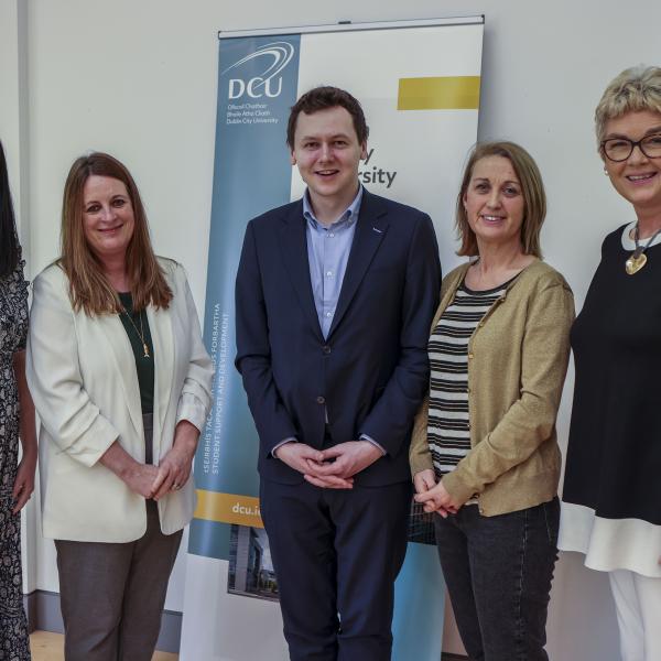 Shows DCU staff and AsIAm's Adam Harris at launch of Phase 2 of DCU Autism Friendly University