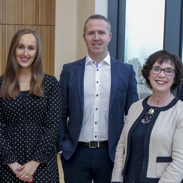 Shows DCU staff and KPMG staff at launch of partnership with Business School