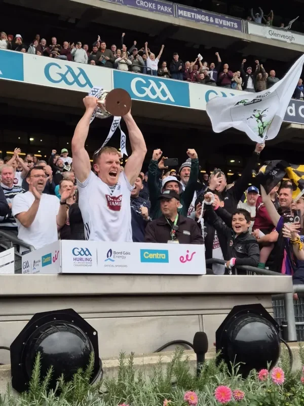 Kildare hoisting the Joe McDonagh trophy