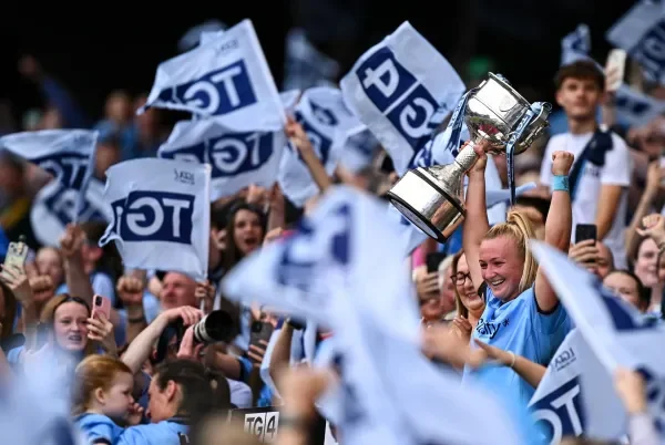 Carla Rowe lifting cup after winning all Ireland final 2025