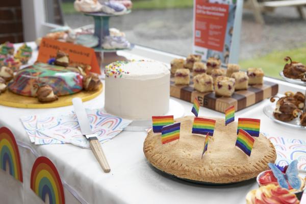 Shows June's apple pie during DCU's Bake off for Barretstown