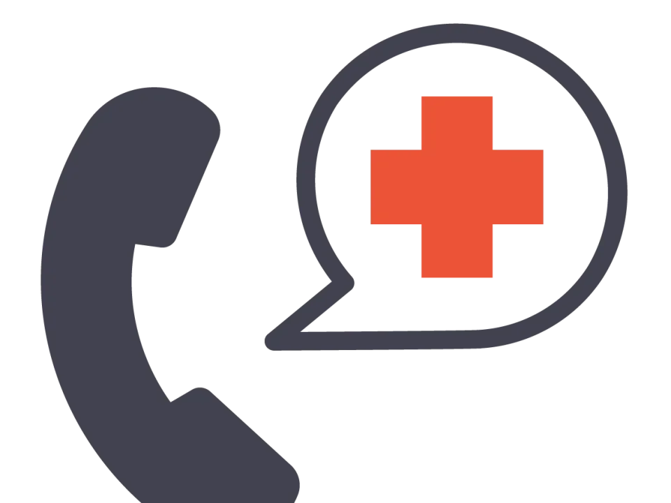 Phone and medical symbol icon