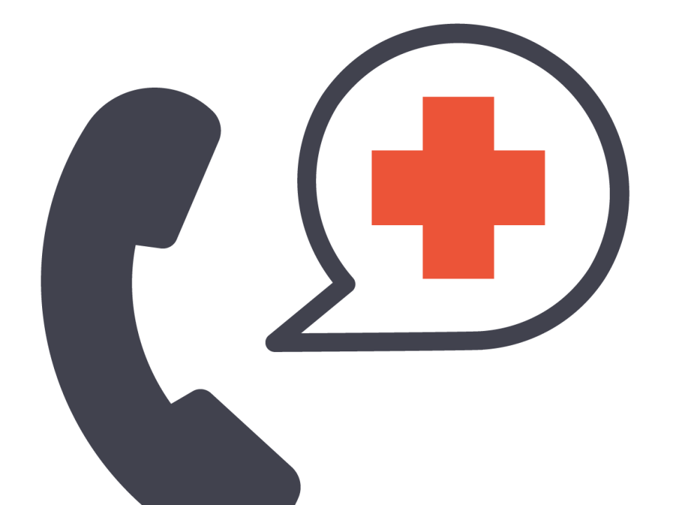 Phone and medical symbol icon