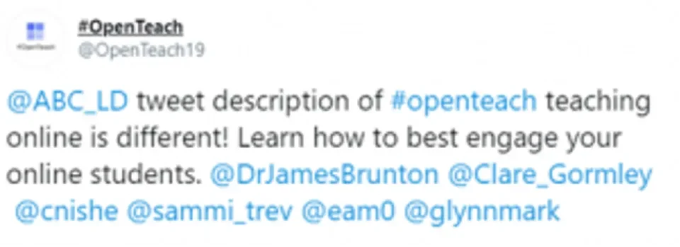 Openteach tweet