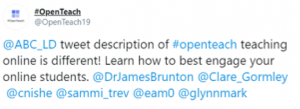 Openteach tweet