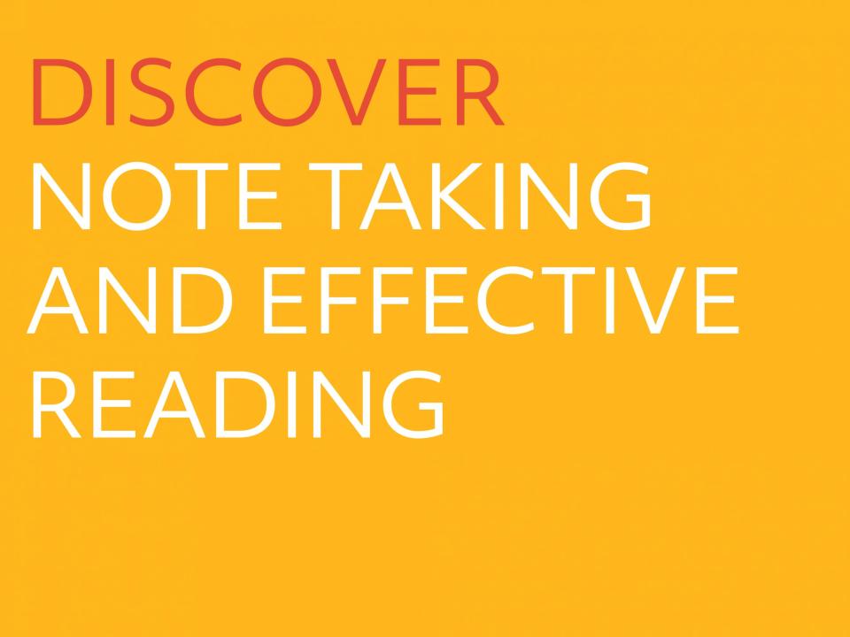 Link to Discover Note Taking and Effective Reading