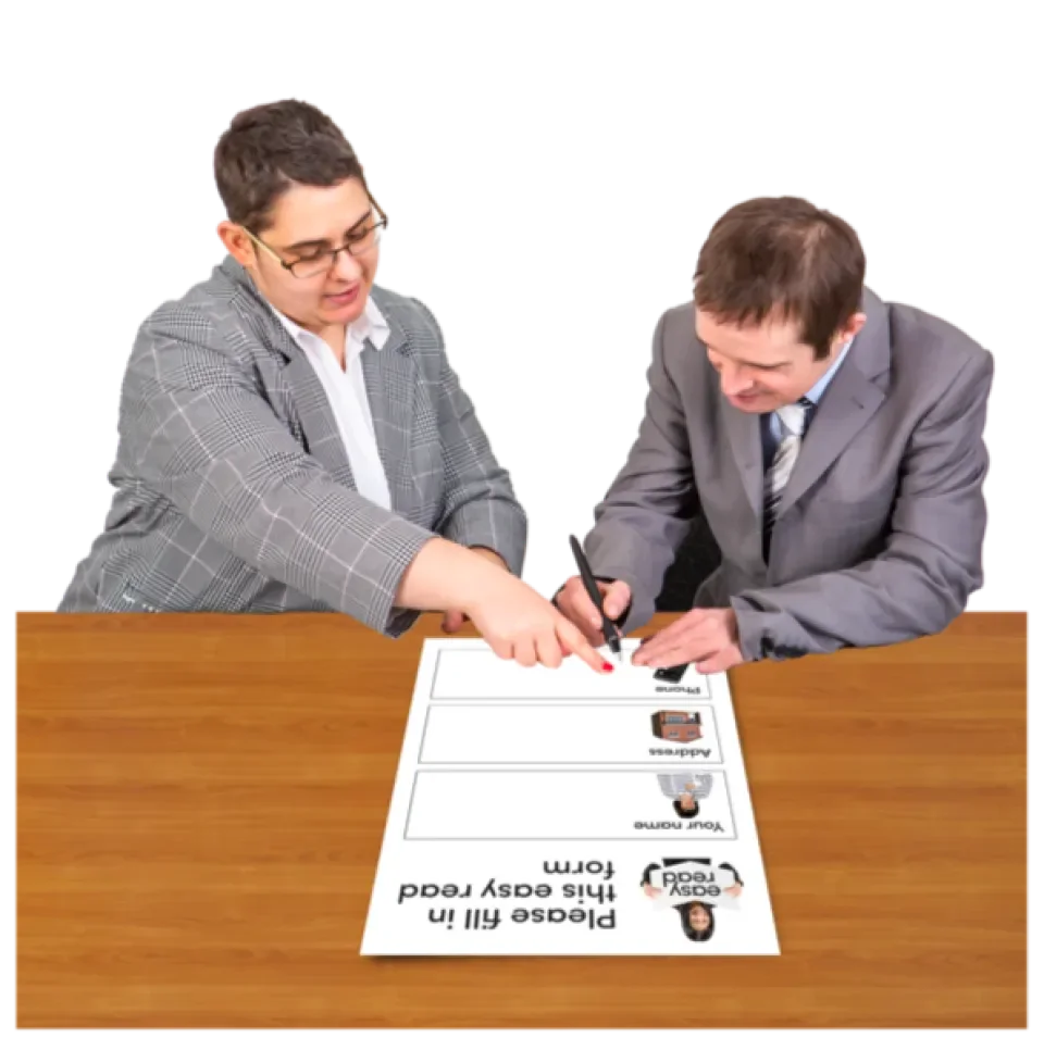 Learner completing application form