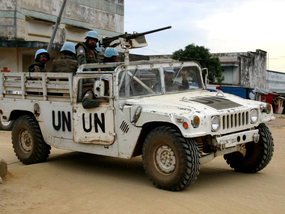 UN Jeep in Bunia, Democratic Republic of the Congo