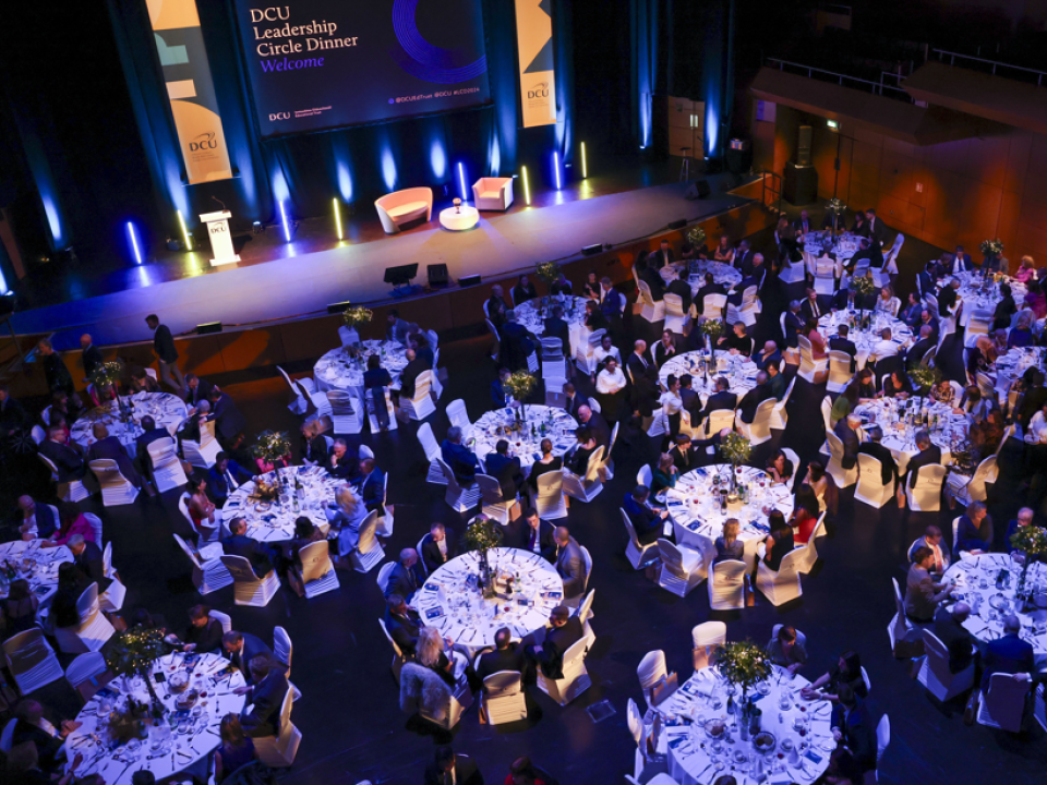 Overview of Mahony Hall dinner set up