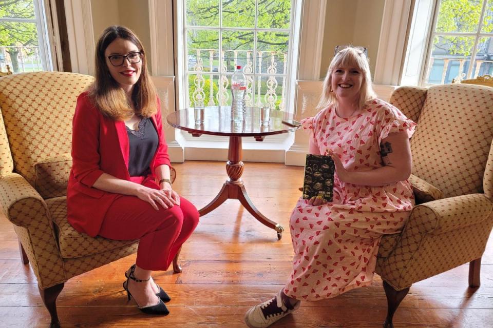 Sophie White - Writer in Residence pictured with Dr Ellen Howley