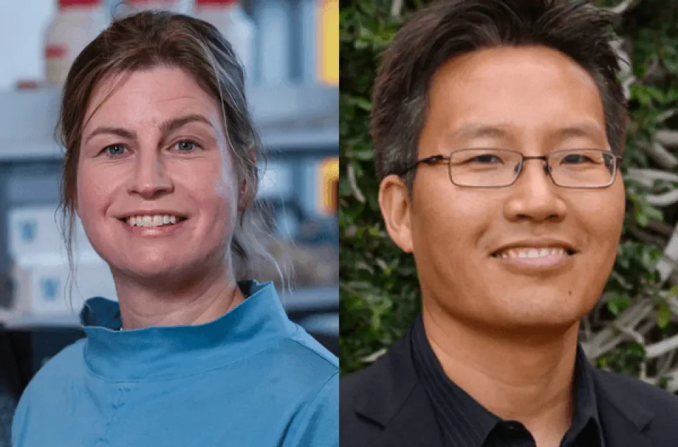 Aoife Morrin, left, and Nosang Myung, right.