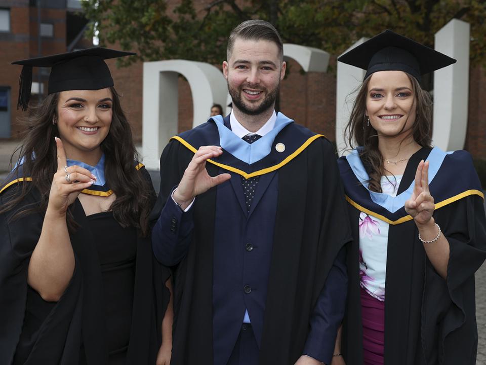 DCU Graduates Aimee Ennis McLoughlin (Dublin), Kevin Dudley and Aisling O'Halloran (Galway)