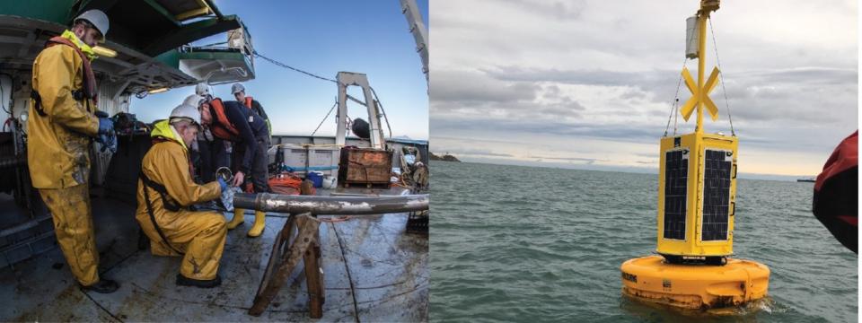 Photo of researchers on a boat