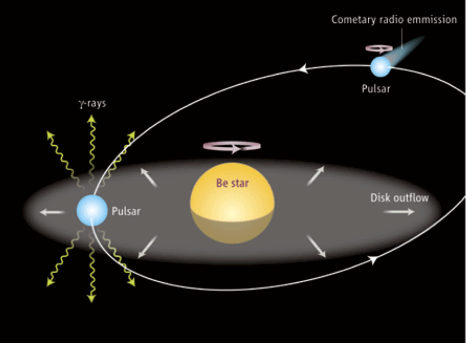 Graphic showing make-up of the binary system PSR B1259-63