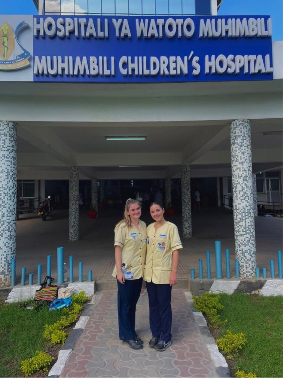 Ellen Canavan and Leah Hanley at Muhimbili Children’s Hospital, Dar es Salaam, Tanzania 2024.