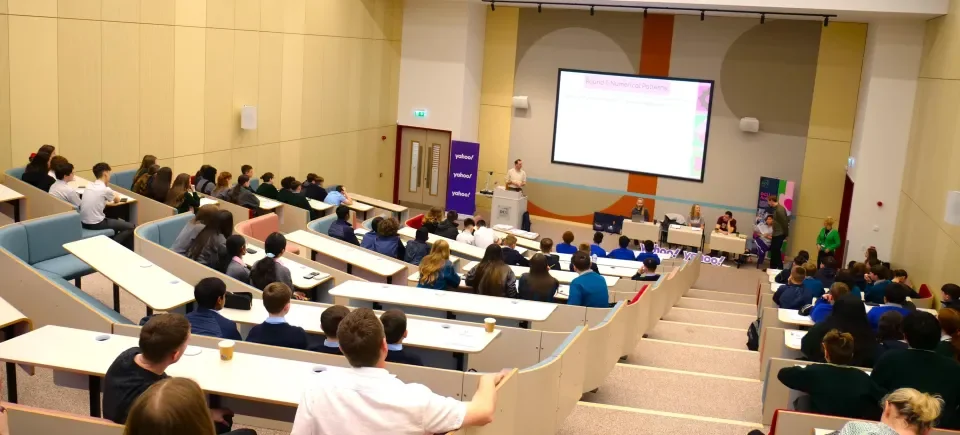 Maths Quiz 2024, shot of audience facing screen