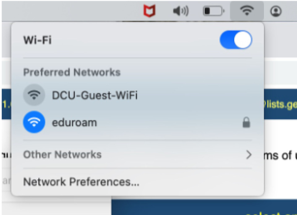 Select Eduroam