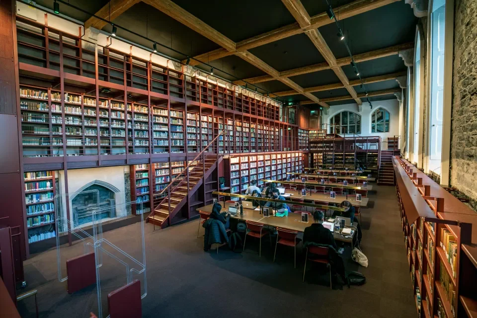the inside of a university library