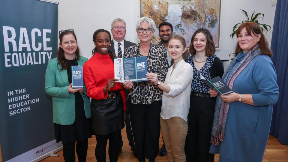 DCU staff with HEA staff at the signing of the HEA Anti-racism principles